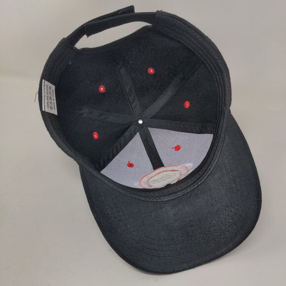 Chicago Strapback Hat Black One Size Adjustable Embroidered 6 Panel - Picture 6 of 7